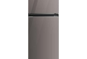 ثلاجة توشيبا 450 لتر باب زجاجي فضي بلاتيني