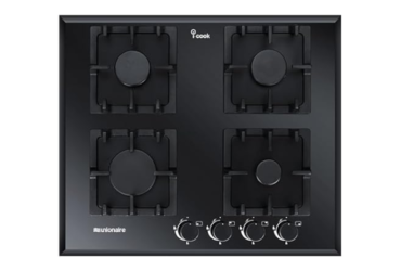 مسطح بلت إن غاز 60 سم زجاج أسود من يونيون إير