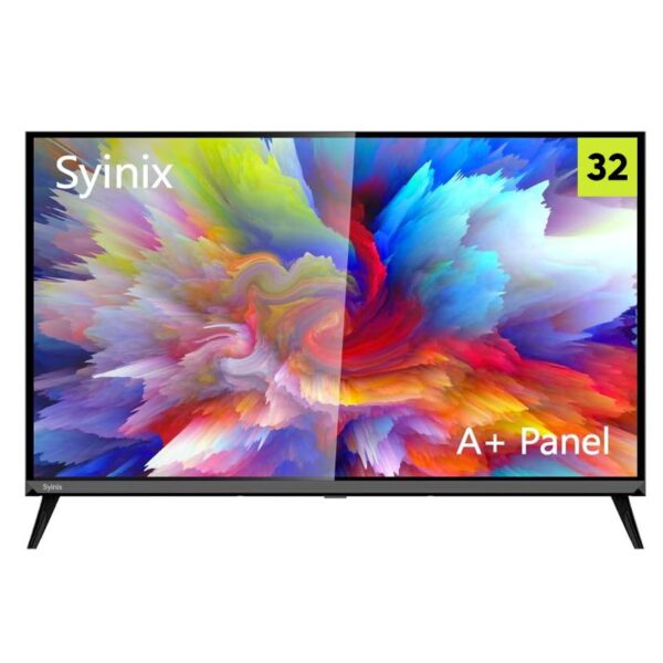 تلفزيون اي كاست بدون إطار ليد HD مقاس 32 بوصة من ساينيكس، لوحة A+ مع ريسيفر مدمج، أسود - 32E61M-S