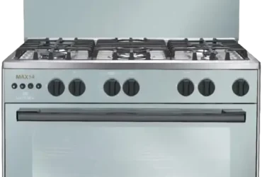 بوتاجاز يونيون إير غاز امان كامل حامل اواني زهر ماكس 14 ديجتال  – 5 شعلة60/90 – أمان للفرن والشواية  – C69SSGC447IFDSO2WM14AL