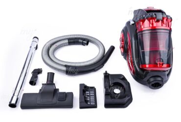 مكنسة كهربائية بدون كيس 2200وات من يونيون اير UVC-2200-CR، احمر في اسود