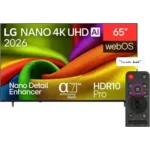 تلفزيون ال جي نانو ذكي NU84 بدقة 4K UHD مقاس 65 بوصة جهاز تحكم عن بعد سحري نظام تشغيل 65NU840B6LA