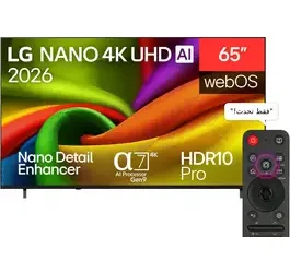 تلفزيون ال جي نانو ذكي NU84 بدقة 4K UHD مقاس 65 بوصة جهاز تحكم عن بعد سحري نظام تشغيل 65NU840B6LA