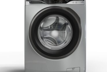 غسالة زانوسي أوتوماتيك ستيم ماكس 9 كيلو فضي , موتور انفرتر باب فضي غامق