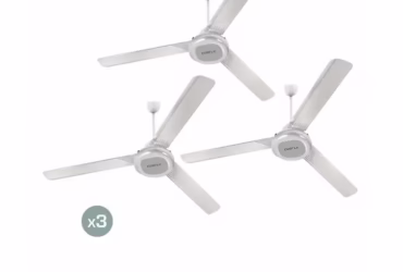 مروحة سقف كاسيل 56بوصه بمتور نحاس و5سرعات مجموعه من3مراوح