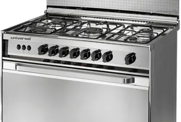 بوتاجاز غاز  5 شعلة، يونيفرسال كلاسيك، 90×60 سم استانلس ستيل بمروحة  8905 NCF-ST