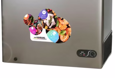 ديب فريزرافقي 270 لتر صافي بحوض داخلي ستالس من هامبورج لون فضيCF-270-SS