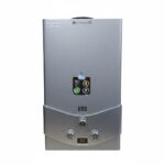 سخان مياه 10 لتر غاز طبيعي من تكنو جاز إشعال مزدوج رقمي 3 مقابض بالادبتور لون فضي