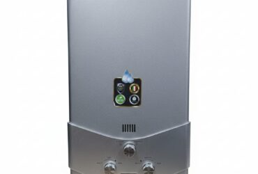 سخان مياه 10 لتر غاز طبيعي من تكنو جاز إشعال مزدوج رقمي 3 مقابض بالادبتور لون فضي