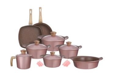 طقم حلل جرانيت من إيديال هوم 17 قطعة