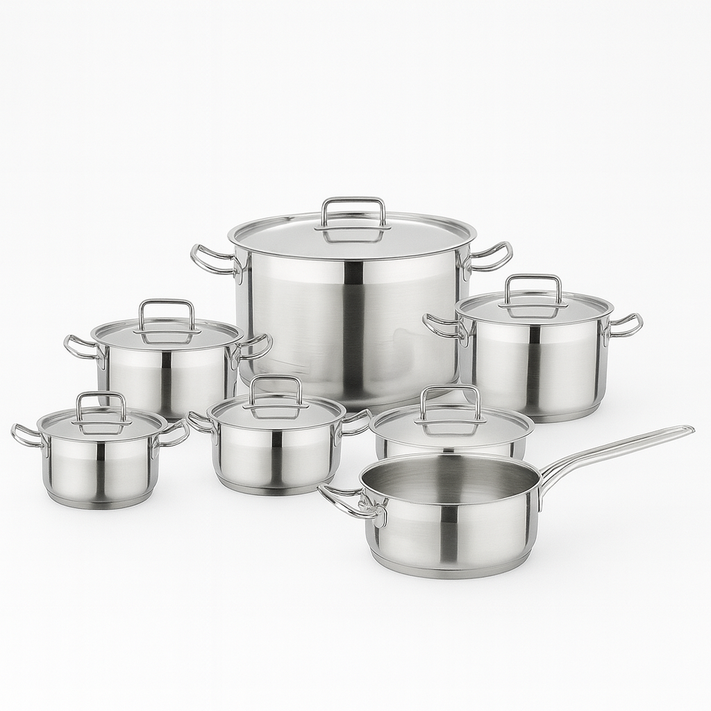 طقم حلل استانلس 12 قطعة مقاس 30 طقم حلل استانلس 12 قطعة مقاس 30